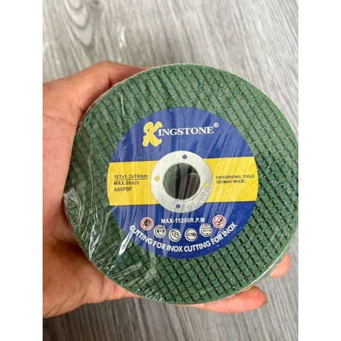 Lốc 100 Đá Cắt Inox KINGSTONE 107x1.2x16mm – Đá Cắt Sắt, Thép, Kim Loại Siêu Mỏng, Cắt Nhanh, Bền