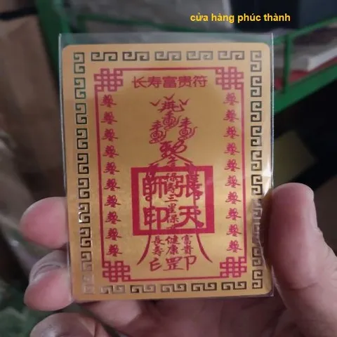 kim bài linh phù phúc lộc thọ 7cm x 5cm
