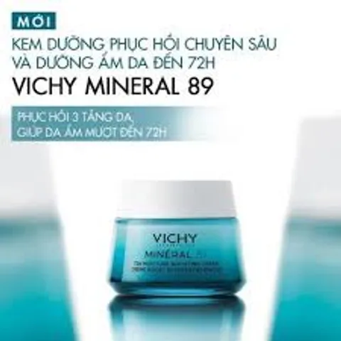 (Hàng ngoại) Kem Dưỡng Ẩm Vichy Mineral 89 72h - Phục Hồi Da Tối Ưu, Cung Cấp Độ Ẩm Sâu, Bảo Vệ Da Khỏe Mạnh, Dưỡng Ẩm Cho Da Nhạy Cảm