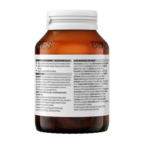 Blackmores Multivitamin For 50+ Sustained Release - Hỗ trợ sức khỏe mắt tăng cường chức năng hệ thần kinh chính hãng Úc