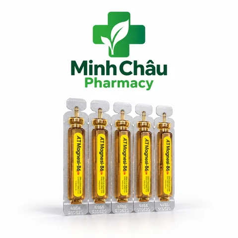 AT Magnesi-B6 Plus giúp bổ sung magie và vitamin B6 giảm trằn trọc quấy đêm cho bé dạng ống uống Hộp 30 ống x 10ml