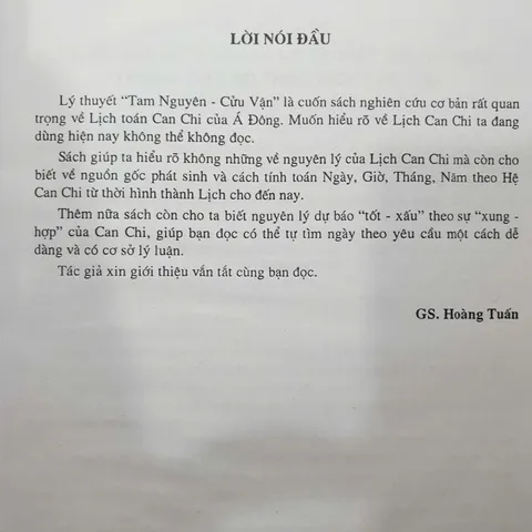 Lý Thuyết Tam Nguyên Cửu Vận & Nguyên Lý Dự Báo Cổ