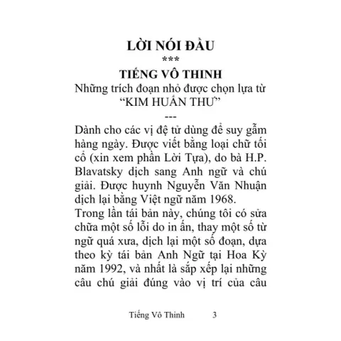 Tiếng Nói Vô Thinh – H. P. BLAVATSKY