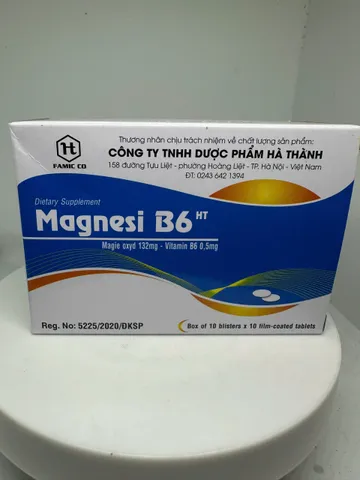 Magnesi B6 bổ sung vitamin B6 và Magnesi 100viên Magnesi B6 HT