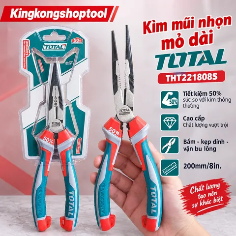 Kìm Mũi Nhọn Mỏ Dài TOTAL THT221808S 200mm (8