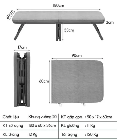 Giường gấp có bánh xe NIKITA NKT-Q125