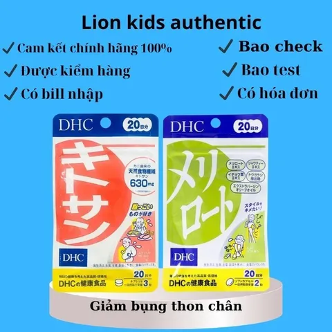 COMBO Giảm bụng Chitosan DHC 60 viên & Thon đùi DHC 40 viên Nhật Bản [20 NGÀY] giúp thon gọn, cải thiện vóc dáng