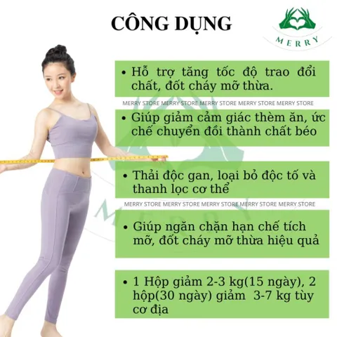 Giảm Cân NAT SLIM Chính Hãng Vicicorp MERRY STORE Giúp Giảm Cân An Toàn Hiệu Qủa giảm 2-3 Kg Sau 15 Ngày Sử Dụng