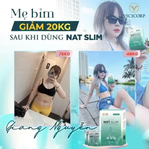 Giảm Cân NAT SLIM Chính Hãng Vicicorp MERRY STORE Giúp Giảm Cân An Toàn Hiệu Qủa giảm 2-3 Kg Sau 15 Ngày Sử Dụng