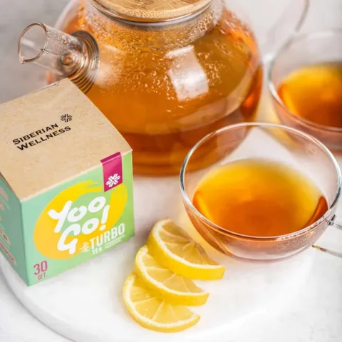 Trà thảo mộc YOO GO Turbo Tea siberian, Hỗ trợ giảm cân , cải thiện hệ tiêu hóa - hộp 30 gói