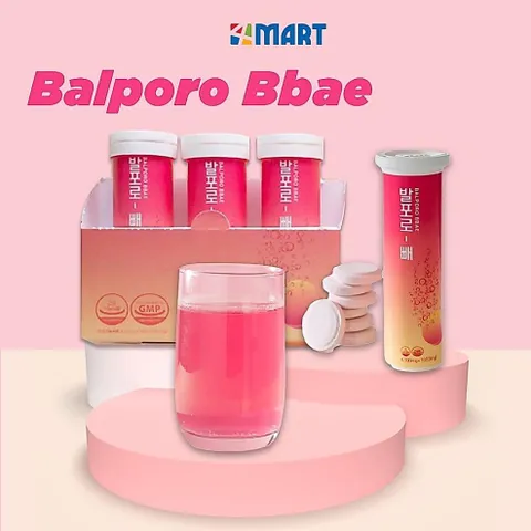 Viên sủi uống hỗ trợ giảm cân hiệu quả chính hãng Balporo BBae Hàn Quốc 1 hộp 3 lọ 10 viên.