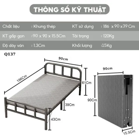 Giường gấp gọn nikita chính hãng NKT-Q193