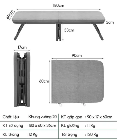 Giường gấp thông minh có bánh xe NIKITA NKT-Q125