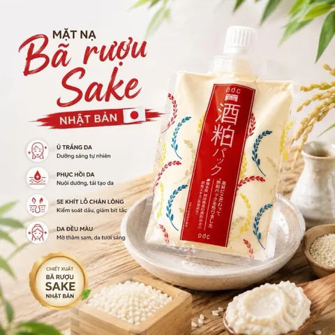 Mặt Nạ Ủ PDC Sake Dưỡng Trắng Da, Giảm Mụn Đầu Đen Và Thu Nhỏ Lỗ Chân Lông PDC Nội Địa Nhật - 170g