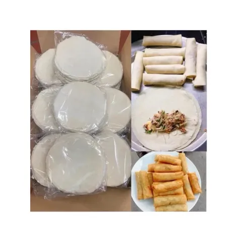 100 Tập Vỏ Bánh tráng bò bía đậu xanh sz 16cm, 18cm, 20cm - nem trả giò cuốn bò bía dừa thơm ngon