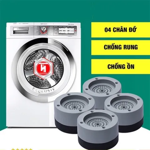 Chân Kê Máy Giặt, Tủ Lạnh,Chống Rung, Chống Ồn, Chống Rò Rỉ Cao Cấp Đế Kê Chân Máy Giặt Bằng Silicon Chống Trơn Trượt