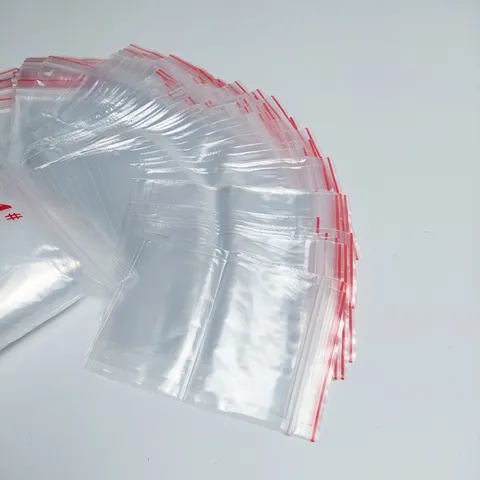 100gr Túi zip chỉ đỏ nhiều kích thước
