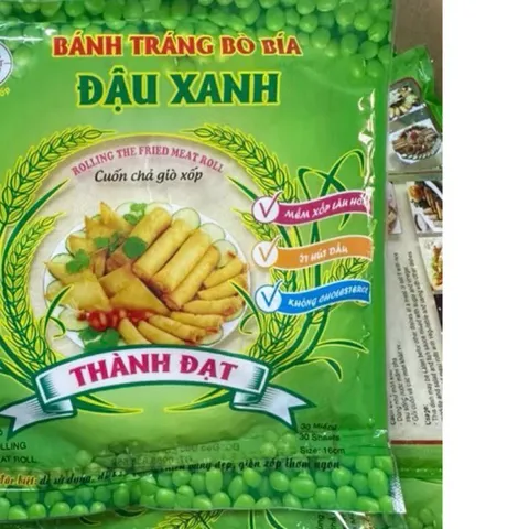 10 Gói ( 300 lá ) bánh tráng bò bía đậu xanh gói 30 lá - Bánh đa nem cuốn chả giò giòn xốp