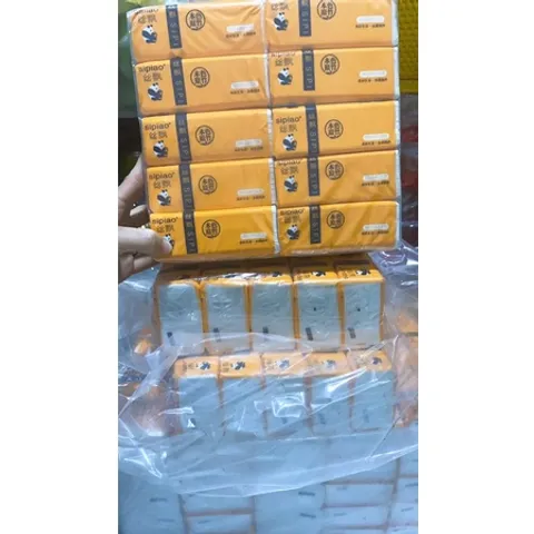 Bịch 10 gói giấy lau gấu trúc - Giấy ăn cao cấp sipao túi rút