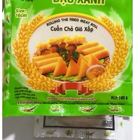 5 Gói Bánh tráng bò bía đậu xanh - Bánh bò bía cuốn chả giò loại đặc biệt đủ 30 lá