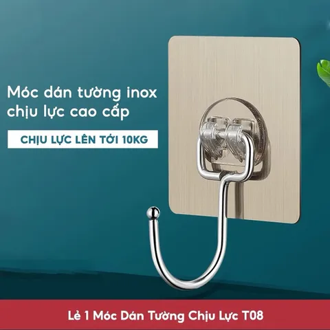 Móc inox dán tường chịu lực tốt - Móc treo đồ dán tường