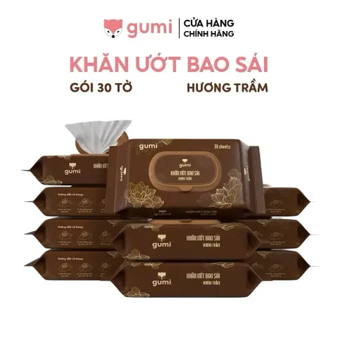 Khăn ướt bao sái hương trầm Gumi mềm nhẹ nhàng làm sạch các vật phẩm thờ cúng( gói 30 tờ )