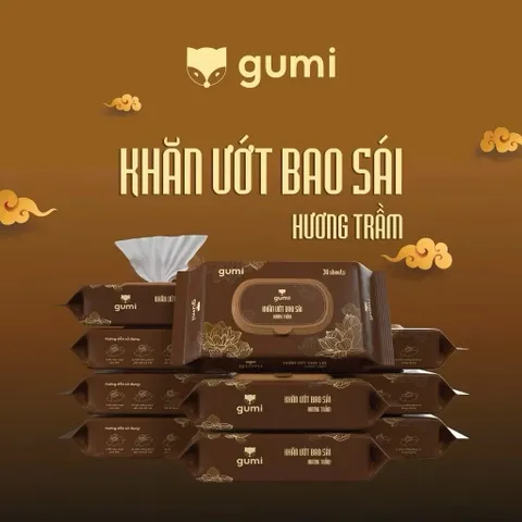 Khăn ướt bao sái hương trầm Gumi mềm nhẹ nhàng làm sạch các vật phẩm thờ cúng( gói 30 tờ )