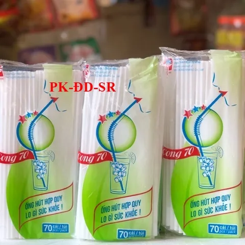 Bịch 700 ống hút nhựa xoắn màu trắng dùng 1 lần dài 20cm