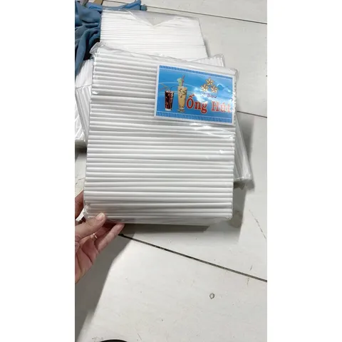 Combo 2000 ống hút nhựa 7 sắc màu, ống hút màu trắng loại đẹp dài 22cm