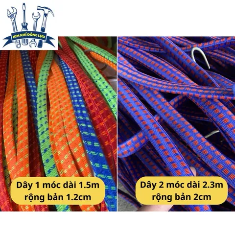 Day chun chằng hàng, dây buộc hàng, dây ràng 1 móc và 2 móc