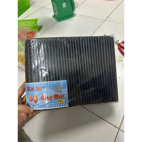 Bịch 400g Ống hút đen thẳng đầu bằng uốn  cafe, sinh tố, trân châu, không mùi phi 8