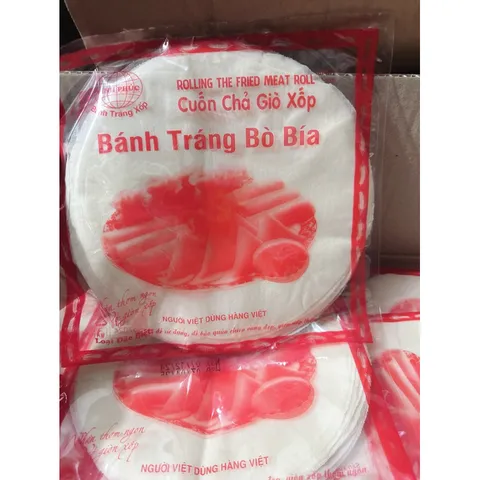 Tập 25 lá bánh tráng bò bía cuốn chả giò giòn xốp size 20cm