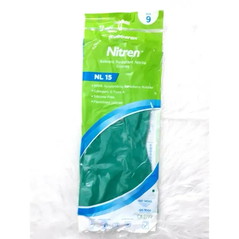 Gang tay xanh Nitren size 9 - gang tay cao su bảo hộ lao động chống hoa chất