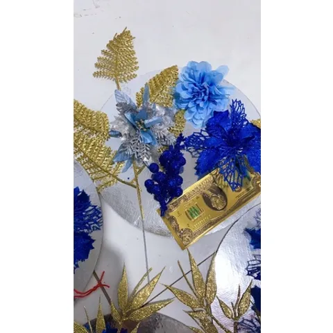 [ Tặng kèm keo nến ] Set hoa lá cành trang trí giỏ quà tháp bánh kẹo