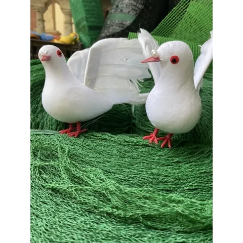2 Chim bồ câu nhân tạo bằng xốp dùng để trang trí