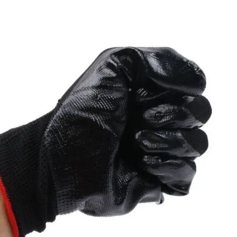 5 Đôi Gang tay phủ sơn màu đen bảo hộ lao động hàng bền đẹp