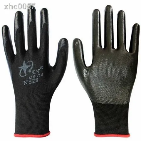 5 Đôi Gang tay phủ sơn màu đen bảo hộ lao động hàng bền đẹp