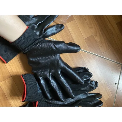 5 Đôi Gang tay phủ sơn màu đen bảo hộ lao động hàng bền đẹp