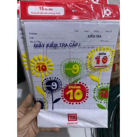 Giấy kiểm tra dòng kẻ 5 ô ly Hồng Hà