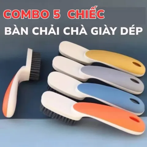Combo 5 Chiếc Bàn Chải Đánh Giày Lông Nhựa PP Mềm Mại, Bàn Chải Đa Năng Cầm Tay Thoải Mái Tiện Lợi