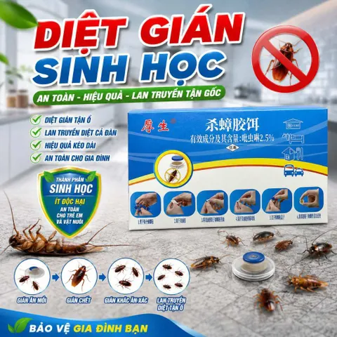 Thuốc (Gel) diệt Gián sinh học, lan truyền tận gốc - Hộp 8 viên nhỏ