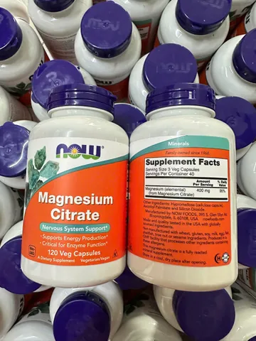 Viên uống bổ sung Magnesium Citrate 120 viên Now - Hàng Mỹ