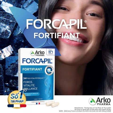 [CHÍNH HÃNG] Viên Uống Phục Hồi Tóc & Móng Forcapil Fortifiant Pháp (Hộp 60 Viên)