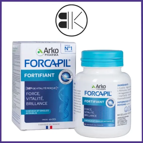 [CHÍNH HÃNG] Viên Uống Phục Hồi Tóc & Móng Forcapil Fortifiant Pháp (Hộp 60 Viên)