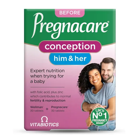 Vitabiotics Pregnacare His and Her Conception - Tăng khả năng thụ thai tự nhiên chính hãng Anh