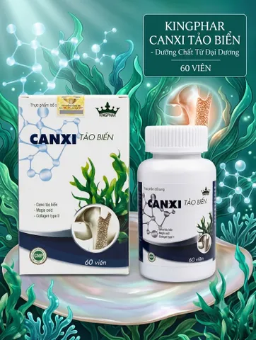 Viên Uống Canxi Tảo Biển Kingphar 60 viên - Bổ Sung Canxi, Phát Triển Chiều Cao, Ngừa Loãng Xương