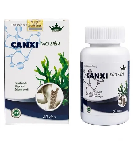 Viên Uống Canxi Tảo Biển Kingphar 60 viên - Bổ Sung Canxi, Phát Triển Chiều Cao, Ngừa Loãng Xương