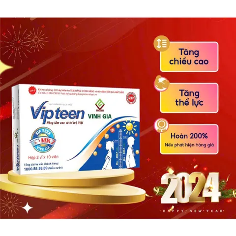 Vipteen hỗ trợ tăng chiều cao ( D3 MK7 ) hộp 20 viên