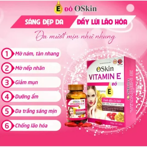 Oskin Vitamin E đỏ Vạn tam – Bổ sung Vitamin E (30 viên)