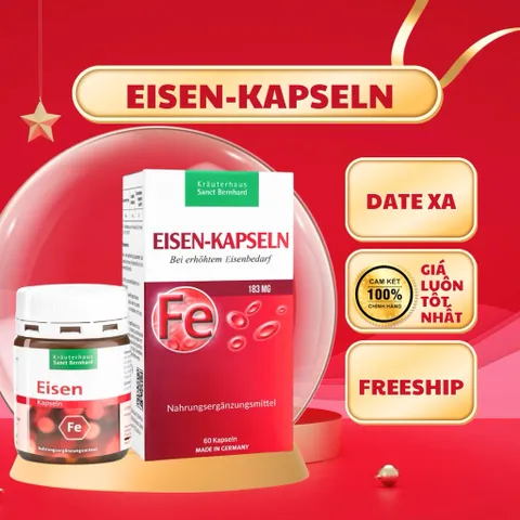 Viên Uống Bổ Sung Sắt Eisen Kapseln 60 Viên - Hỗ Trợ Thiếu Máu, Chính Hãng Sanct Bernhard Đức